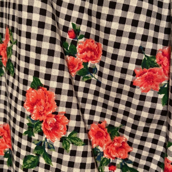 Peplum Ruffle off shoulders black and white gingham ruby rose cotton dress - Picture 13 of 16